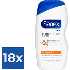 Sanex Douchegel Dermo Sensitive 500 ml - Voordeelverpakking 18 stuks
