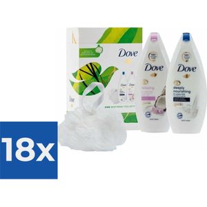 Dove Blissfully Relaxing Giftset Dove 2x Douchegel & Puff - Voordeelverpakking 18 stuks