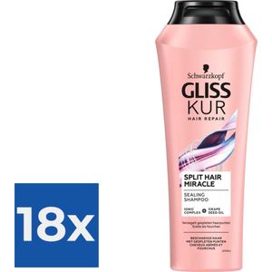 Gliss Kur Split End Shampoo 250 ml - Voordeelverpakking 18 stuks