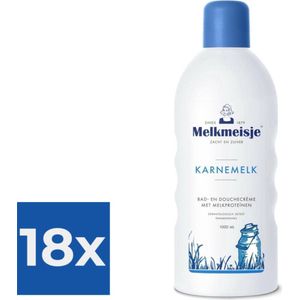 Melkmeisje Karnemelk - 2000 ml - Bad- & Doucheschuim - Voordeelverpakking 18 stuks