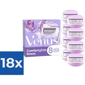 Gillette Venus Comfortglide Breeze Scheermesjes Voor Vrouwen - 8 Navulmesjes - Voordeelverpakking 18 stuks