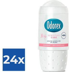 Odorex Deo Roll-on - Sensitive Care 50 ml - Voordeelverpakking 24 stuks