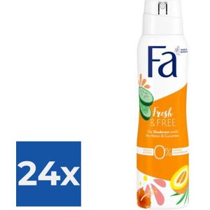 Fa Deo Spray 150ml Fresh & Free - Voordeelverpakking 24 stuks