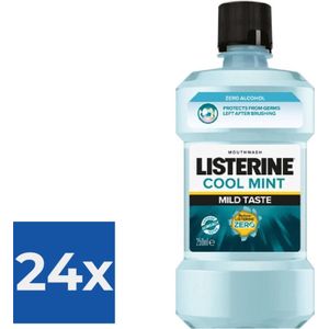 12 x Listerine Mondwater- Alcoholvrij - Cool Mint 250 ml - 3574660649864 - Voordeelverpakking 24 stuks