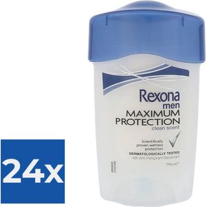 Rexona Maximum Protection Clean Scent Men - 45 ml - Deodorant Stick - Voordeelverpakking 24 stuks