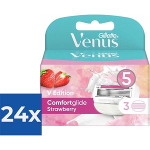 Gillette Venus Scheermesjes Comfortglide Strawberry 3 stuks - Voordeelverpakking 24 stuks