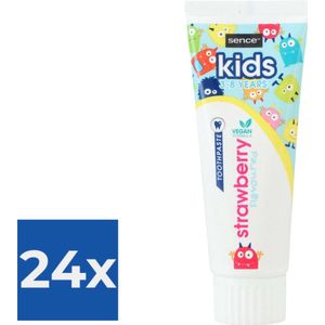 Sence Tandpasta Kids Aardbei 24 x75 ml - Vegan 3 tot 8 Jaar