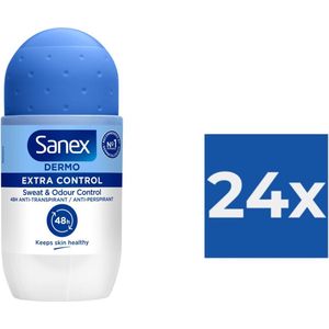 Sanex Deo Roller - Dermo Extra Control - Voordeelverpakking 24 x 50 ml