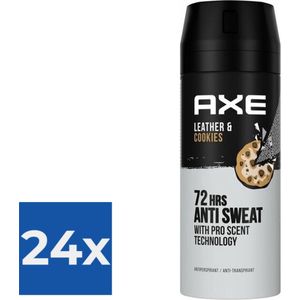 AXE Deo Spray 72H Dry - Leather & Cookies - 150 ml - Voordeelverpakking 24 stuks