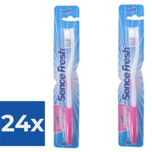 Sencefresh Tandenborstel - Soft Comfort Clean 1 st. In 2 kleuren beschikbaar - Voordeelverpakking 24 stuks