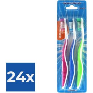 Sencefresh Tandenborstel - Medium 3D-Extra Clean 3 st. - Voordeelverpakking 24 stuks