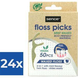 Sence Fresh Flosser 2 in 1 Bamboo 50 stuks - Voordeelverpakking 24 stuks