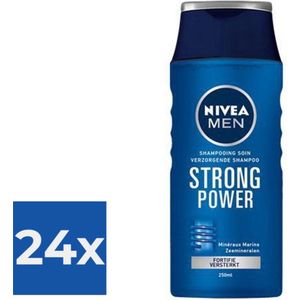 NIVEA MEN Strong Power - 250 ml - Shampoo - Voordeelverpakking 24 stuks