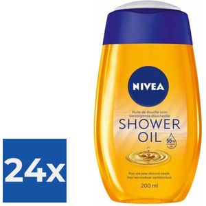 NIVEA Natural Shower Oil Doucheolie - 200 ml - Voordeelverpakking 24 stuks