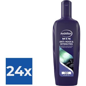 Andrélon Shampoo Men Anti-Roos & Intens Fris 300 ml - Voordeelverpakking 24 stuks