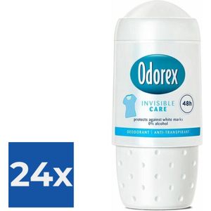 Odorex Deoroller - Invisible Clear 50 ml - Voordeelverpakking 24 stuks