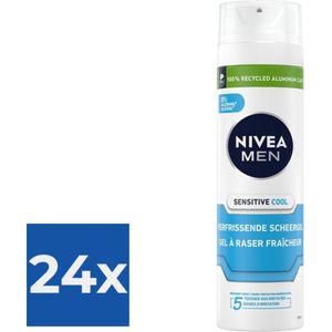 NIVEA MEN Sensitive Cooling - Scheergel - Voordeelverpakking 24 x 200 ml