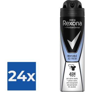 Rexona Men Invisible Ice - Deodorant - 150 ml - Voordeelverpakking 24 stuks