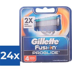 Gillette Fusion ProGlide Scheermesjes - 4 Stuks - Voordeelverpakking 24 stuks