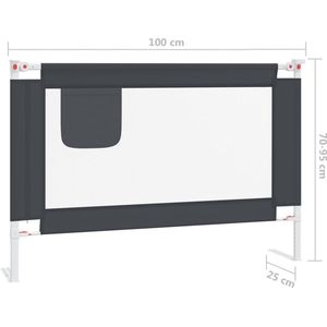 vidaXL Bedhekje - Bedhekjes - Bedbescherming - Bedbeschermingen - Bedhekje peuter 100x25 cm stof donkergrijs