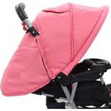 vidaXL Kinderwagen - Kinderwagens - Kinder Wagen - Kinder Wagens - Kinderwagen dubbel staal roze en zwart