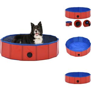 vidaXL Hondenzwembad - Hondenzwembaden - Hondenbad - Hondenbaden - Hondenzwembad inklapbaar 80x20 cm PVC rood