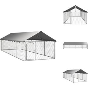 vidaXL Hondenkennel - Hondenkennels - Hondenhuis - Hondenhuis Met Dak - Hondenkennel voor buiten met dak 600x200x150 cm