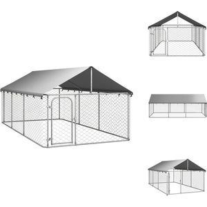 vidaXL Hondenkennel voor buiten met dak 200x100x125 cm
