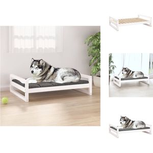 vidaXL Hondenmand - Hondenmanden - Hondenbed - Puppymand - Hondenmand 105-5x75-5x28 cm massief grenenhout wit