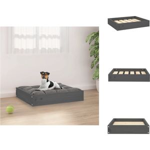 vidaXL Hondenmand - Hondenmanden - Hondenbed - Dierenbed - Hondenmand 51-5x44x9 cm massief grenenhout grijs