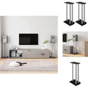 vidaXL Speakerstandaards - luidsprekerstandaard - Geluidssysteem - 35x25x75 cm - Aluminium en gehard glas - Speaker stands