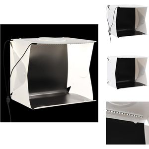 vidaXL Lichtbox Studio - Draagbaar - 40x34x37 cm - LED-verlichting - Studio achtergrond doek