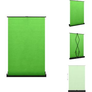 vidaXL Fotografieachtergrond Groen 134x210 cm - Nonwoven Stof en Aluminium - 57 Diagonaal - 4-3 Beeldverhouding - Studio achtergrond doek