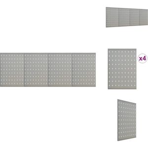 vidaXL Wandgemonteerde gereedschapspanelen - Grijs Staal - 160 x 58 x 1 cm - 40 x 58 x 1 cm - 0.5 cm dikte - Gereedschapswand