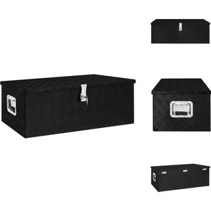 vidaXL Opbergbox - Opbergboxen - Gereedschapskist - Opbergkist - Opbergbox 90x47x33,5 cm aluminium zwart