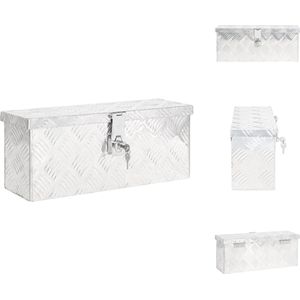 vidaXL Opbergbox - Opbergboxen - Gereedschapskist - Opbergkist - Opbergbox 50x15x20,5 cm aluminium zilverkleurig