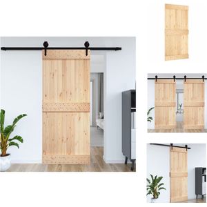 vidaXL Deur - Deuren - Binnendeur - Schuifdeur - Deur NARVIK 100x210 cm massief grenenhout
