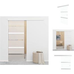 vidaXL Glazen Deur - Glazen Deuren - Schuifdeur - Schuifdeuren - Schuifdeur 76x212 cm ESG-glas en aluminium zilverkleurig