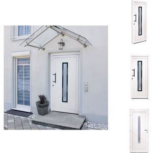 vidaXL Voordeur - Voordeuren - Deur - Toegangsdeur - Voordeur 88x200 cm PVC wit