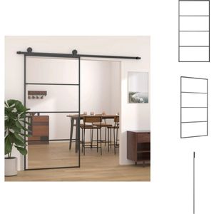 vidaXL Aluminium Deur - Aluminium Deuren - Deur - Deuren - Schuifdeur 102,5x205 cm aluminium en ESG-glas zwart