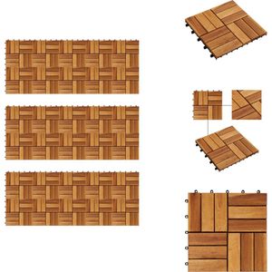 vidaXL Terrastegels Acacia Hardhout 30x30 cm - Anti-slip - 30 Stuks - Vloer