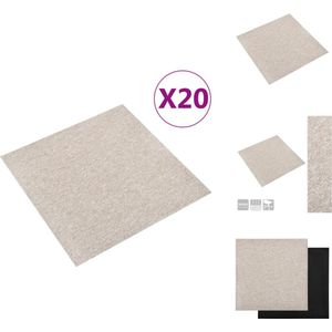 vidaXL Tapijttegel - Tapijttegels - Tapijt Tegel - Tapijt Tegels - Tapijttegels 20 st 5 m² 50x50 cm lichtbeige