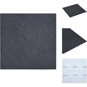 vidaXL PVC vloerplankenset - Zwart marmerpatroon - 30.5 x 30.5 cm - Brandwerend - Vloer