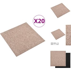 vidaXL Tapijttegel - Tapijttegels - Tapijt Tegel - Tapijt Tegels - Tapijttegels 20 st 5 m² 50x50 cm beige