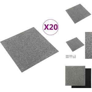 vidaXL Tapijttegel - Tapijttegels - Tapijt Tegel - Tapijt Tegels - Tapijttegels 20 st 5 m² 50x50 cm grijs