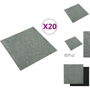 vidaXL PP vloertegelset - groen - 20 stuks - 50x50 cm - duurzaam - onderhoudsarm - schimmelbestendig - allergiebestendig - anti-statisch - brandvertragend - waterdicht - anti-slip - geschikt voor vloerverwarming - Vloer