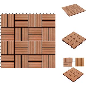 vidaXL HKC Terrastegelset - Teak - 30x30 cm - 22 tegels - 2m² - Vloer