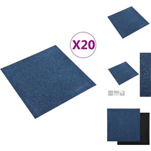vidaXL Tapijttegel - Tapijttegels - Tapijt Tegel - Tapijt Tegels - Tapijttegels 20 st 5 m² 50x50 cm donkerblauw