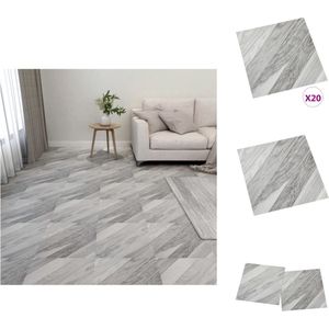vidaXL Vloerplank - Vloerplanken - Vloertegel - Vloertegels - Vloerplanken 20 st zelfklevend 1,86 m² PVC gestreept grijs