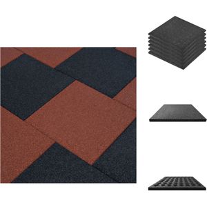 vidaXL Valtegels Rubber 50x50 cm - 3 cm Dikte - Anti-slip - Vloer